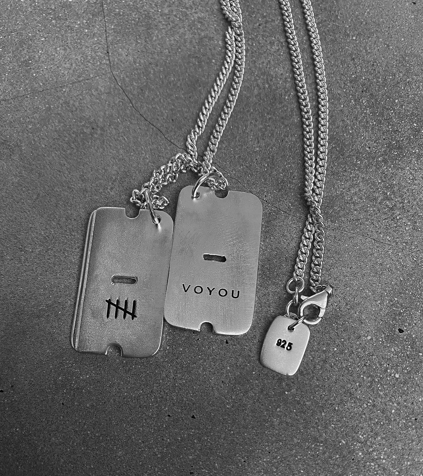 Razorblade DOG TAG Necklace (LARGE)