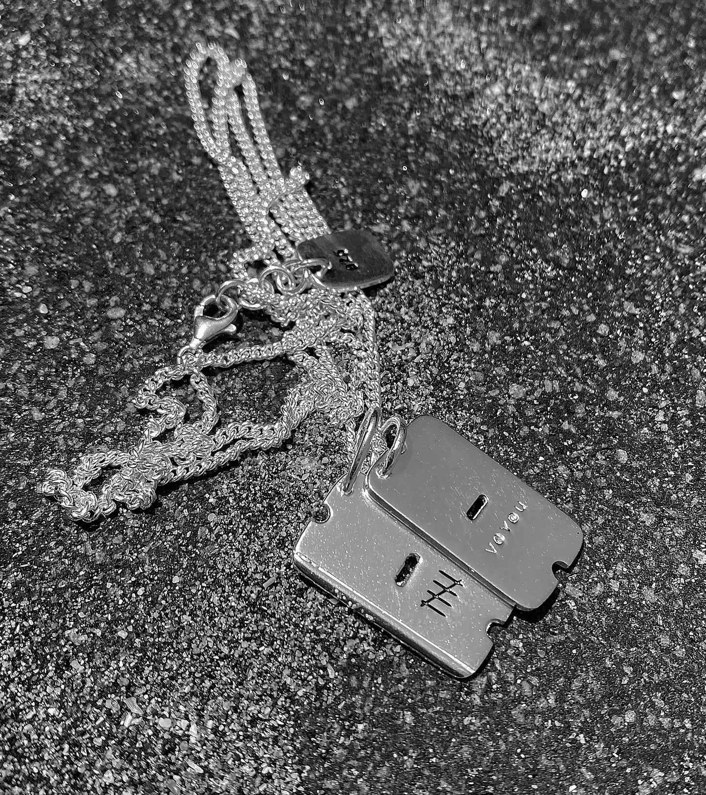 Razorblade DOG TAG Necklace (SMALL)
